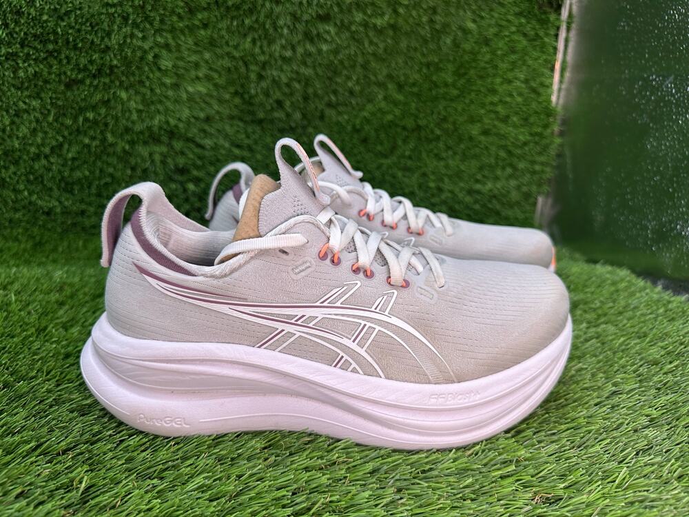 Asics GEL-Nimbus 28 1012B917 Athletic Sneaker Women's 7.5 Gray Knit Running Gym